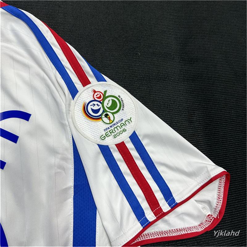 2006 World cup France Jersey White No. 10Zidane Short Sleeve Football Jersey Fan Version