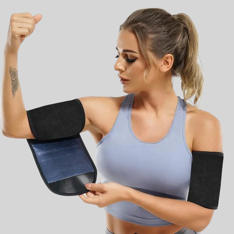 Sweat Arm Bands, 1 Pair Exercise Wraps Muscle Strengthening Belt for Women & Men Sauna Arm Shaper Compression Sleeves Wraps for Arm Muscle Training, Gym Accessories