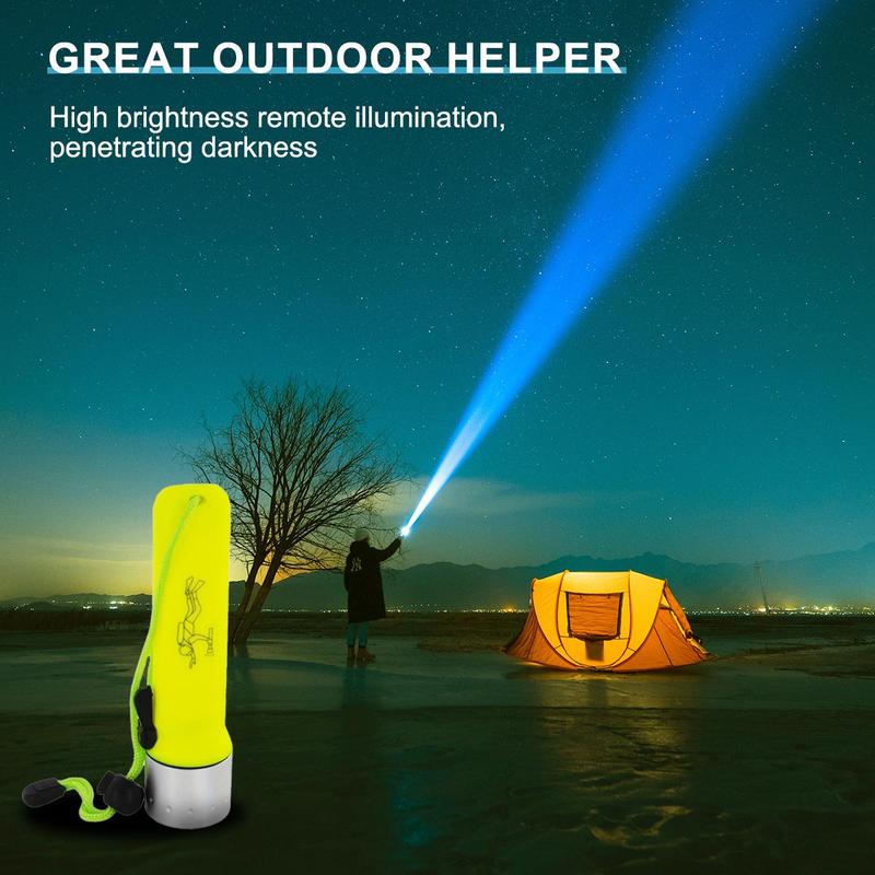 Portable Strong Light Diving Light, Waterproof Diving Flashlight, Suitable for Underwater Diving, Swimming, Emergency, Fishing, & Nighttime Walking (Battery Not Included)