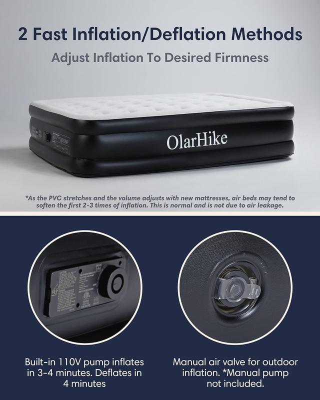 OlarHike Inflatable Queen Air Mattress with Built in Pump,18