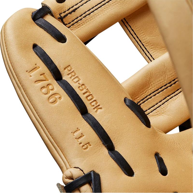 Wilson 11.5'' Infield Baseball Glove - Pro Stock Select Leather, Blonde with Dual Welting and Pro Stock Patterns