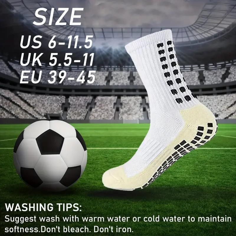 Men's  Socks 6 Pairs Mens Soccer Socks Grip Non-Slip Football Baseball Soccer Socks for Women Men's  Anti Slip Grip Pads Sports Athletic Socks