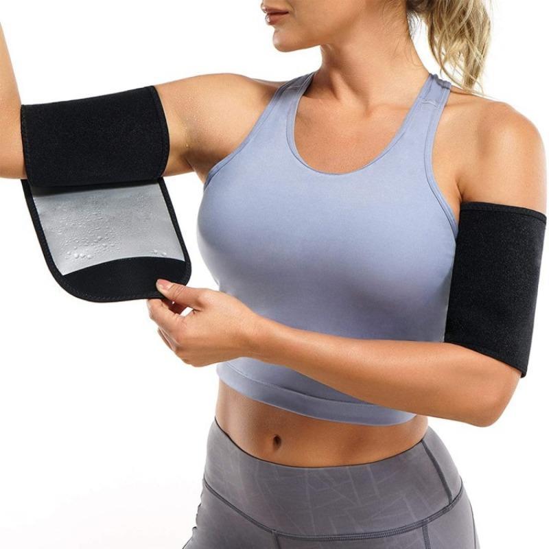 Sweat Arm Bands, 1 Pair Exercise Wraps Muscle Strengthening Belt for Women & Men Sauna Arm Shaper Compression Sleeves Wraps for Arm Muscle Training, Gym Accessories