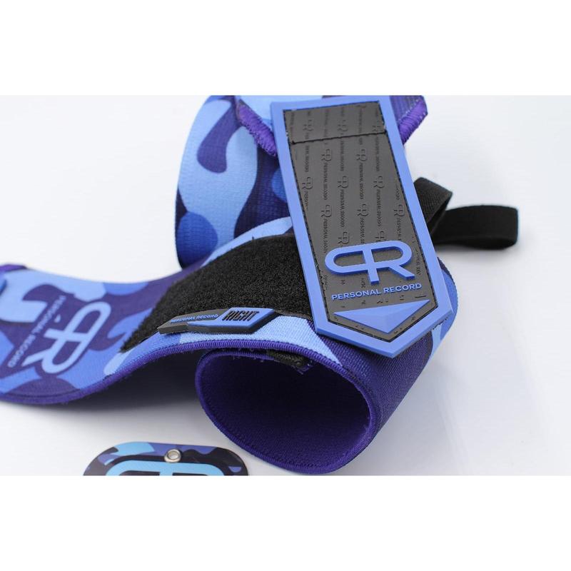 Personal Record Heavy Duty Premium Wrist Wraps - PR901 - Blue Camo