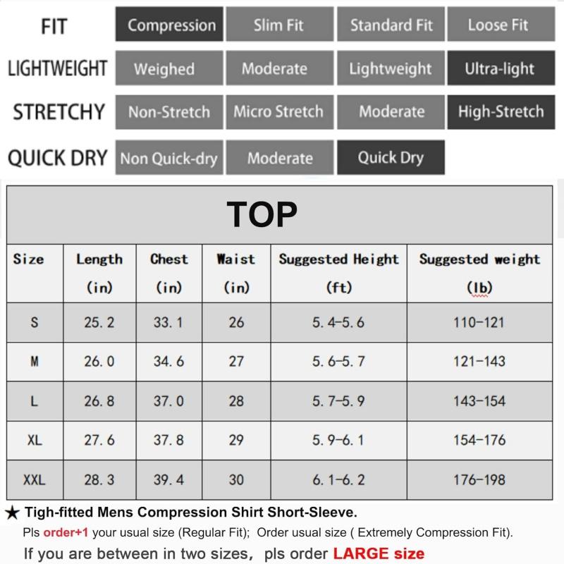 Men's Compression Shirts Short Sleeve Workout Gym T-Shirt Running Tops Cool Dry Sports Base Layer Athletic Undershirts