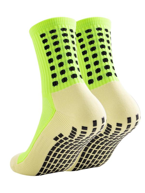 Men's Colorblock Athletic Socks, 2024 Summer Non-slip Gripper Pads for Football Basketball Sports with Grippers, Grip Pads for Football Sports Socks