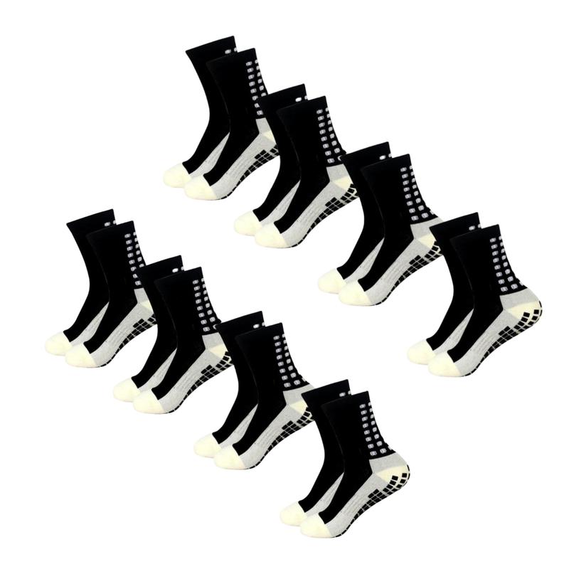 8 pairs of men's and women's football socks Anti-slip footbeds Football Basketball Sports Grip Socks