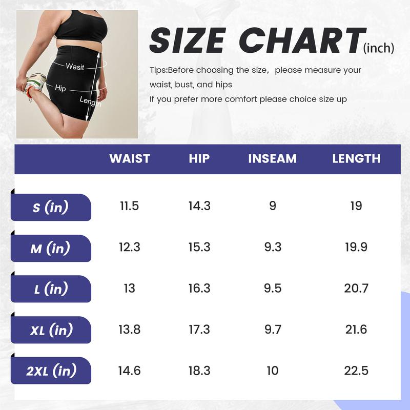 Viconow Tummy Control Women Yoga Shorts with Pockets - High Waist Bike Shorts for Workout