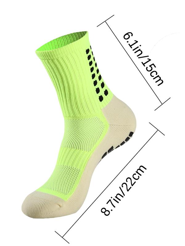 Men's Colorblock Athletic Socks, 2024 Summer Non-slip Gripper Pads for Football Basketball Sports with Grippers, Grip Pads for Football Sports Socks