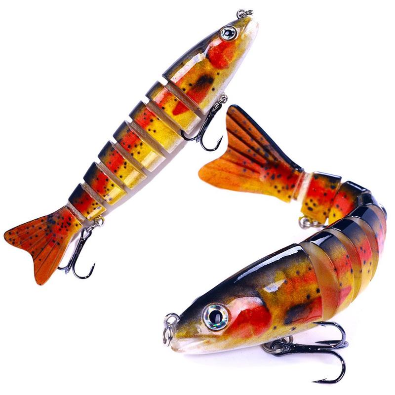 Artificial Fishing Lure, 12pcs set Colorful Multi-jointed Fish Shaped Fishing Lure with Hook, Fishing Accessories for Outdoor Fishing