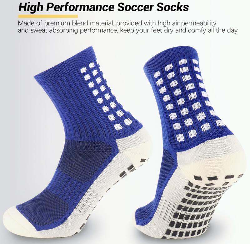 8 pairs of men's and women's football socks Anti-slip footbeds Football Basketball Sports Grip Socks