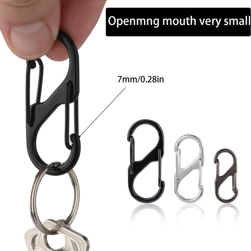 Lightweight S-shaped Double Head Spring Hook, 15pcs set Waterproof Durable Backpack Zipper Replacement Lock Buckle for Outdoor Hiking Fishing Camping