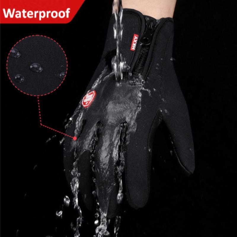 Winter Warm Gloves, 1 Pair Waterproof & Windproof Touch Screen Gloves, Outdoor Cycling Gloves, Warm Plush Lining Gloves for Fishing, Holiday Gift