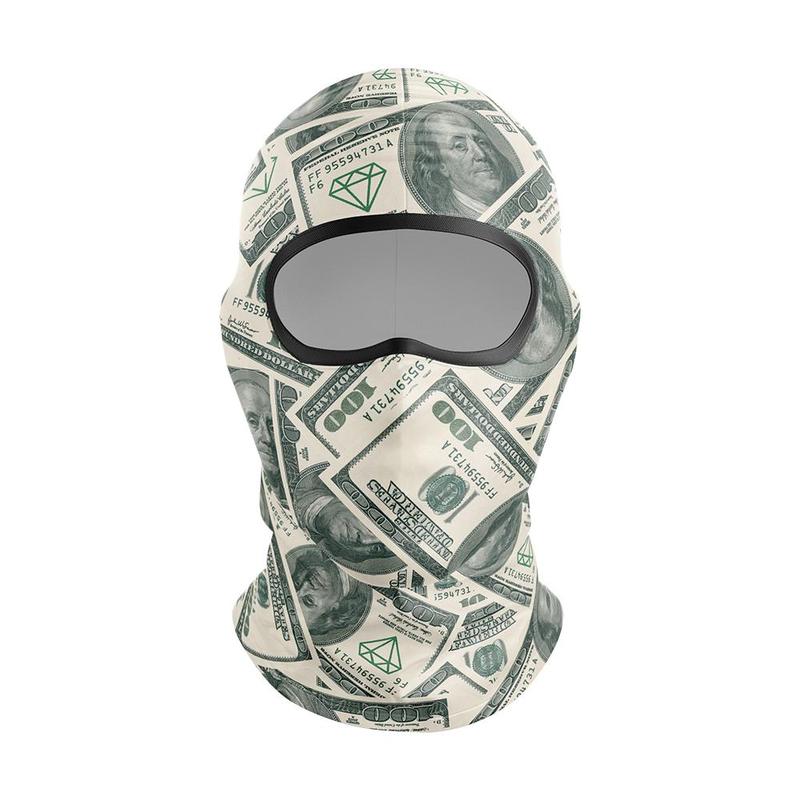 Dollar Pattern Balaclava Face Mask, Full Face Mask, Windproof Breathable Face Cover for Outdoor Skiing Cycling, Motorcycle Accessories