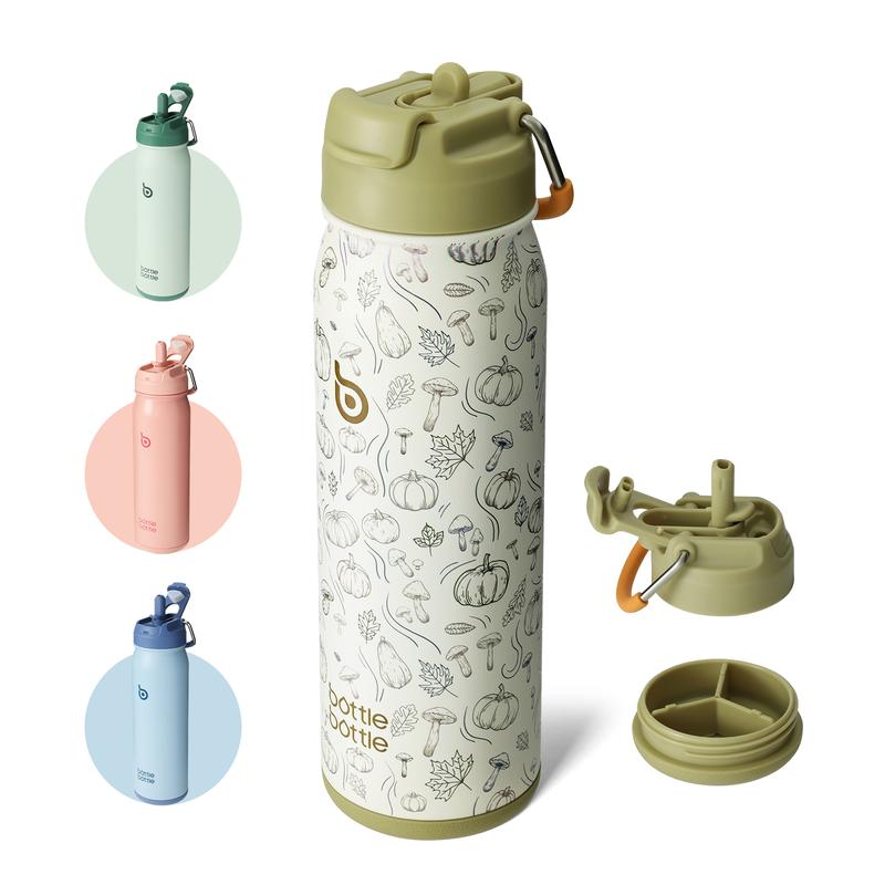 BOTTLE BOTTLE 24 oz sports water bottle stainless steel insulated water bottle with straw and pills holder