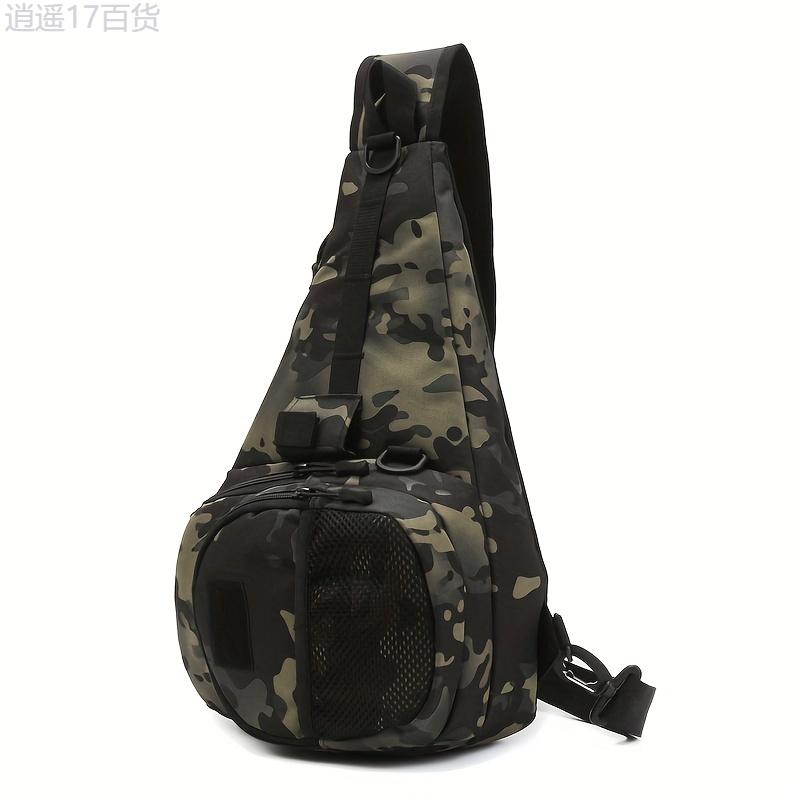 Water-Resistant Multifunctional Fishing Tackle Bag, Crossbody Shoulder Bag for Outdoor Fishing Hiking Climbing Gear Storage