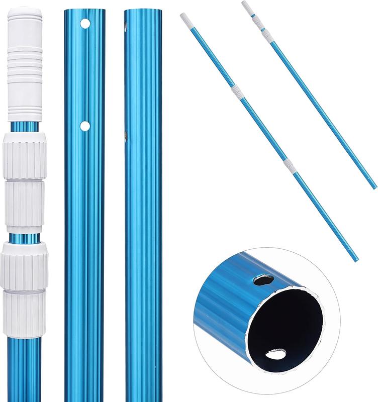 Telescopic Pool Pole, 12 Feet, Adjustable 3-Piece Expandable DesignThis versatile telescopic pole is perfect for pool cleaning, including use with pool brushes and other cleaning tools.