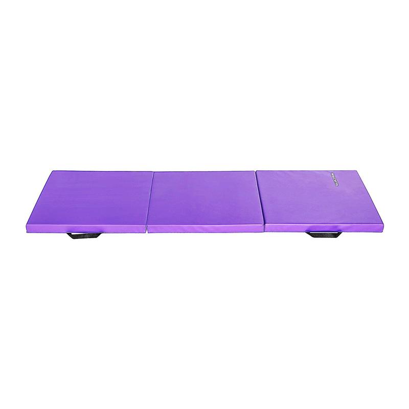 BalanceFrom Fitness GoGym 6x2ft Folding 3 Panel Exercise Mat w Handles, Purple