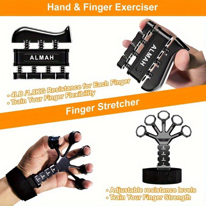 Hand grip trainer with hand grip strengthener, finger exerciser, hand extension exerciser and forearm exercise ring for muscle building and injury recovery of athletes