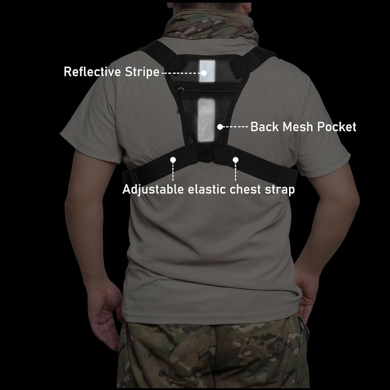 Men's Chest Pack Front Bag for Running, Hiking, Workouts