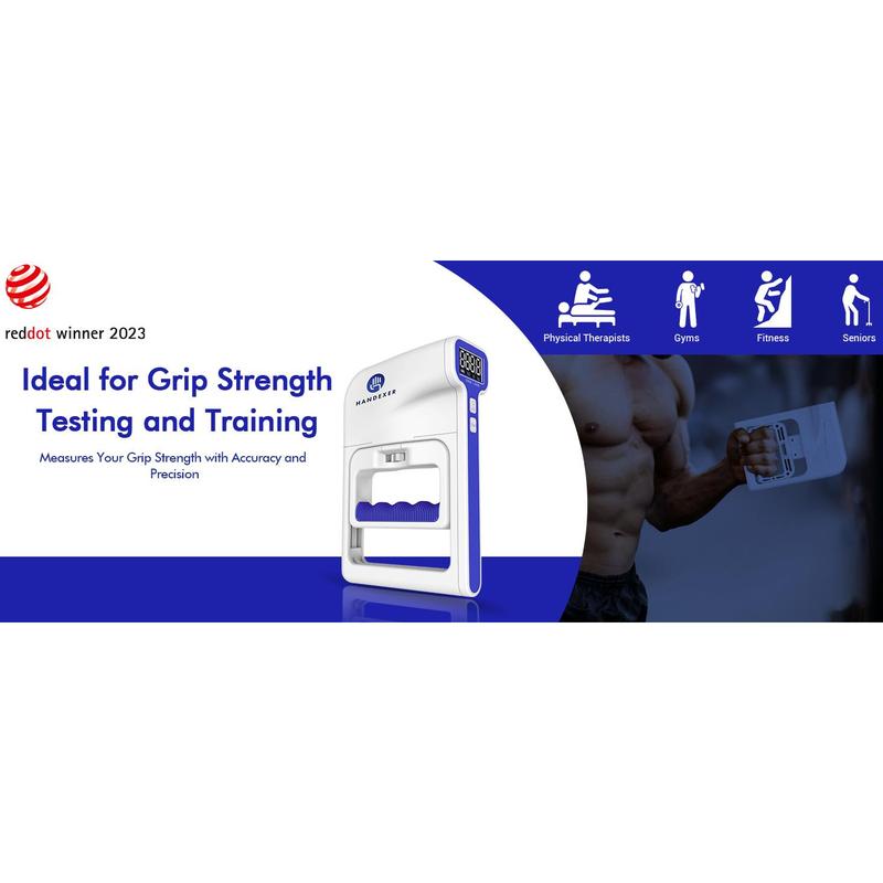 Grip Strength Tester 265lb 120kg, Digital Hand Dynamometer FDA Registered with Backlit LCD for Grip Strength Testing and Training