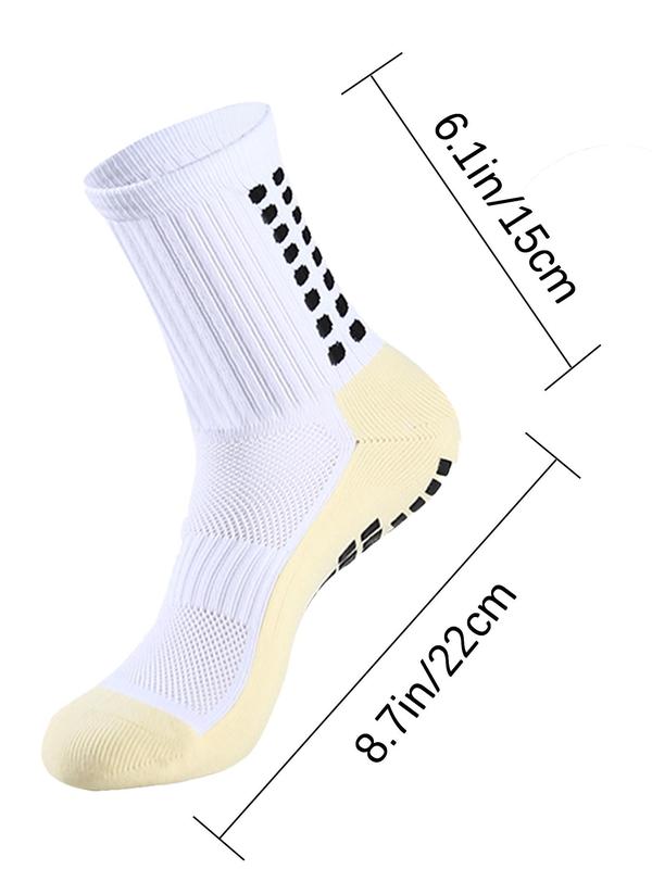 Men's Colorblock Athletic Socks, 2024 Summer Non-slip Gripper Pads for Football Basketball Sports with Grippers, Grip Pads for Football Sports Socks