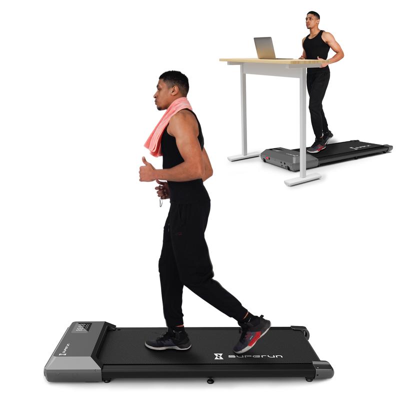 BA04 Walking Pad Under Desk Treadmill For Home and Office Use Exercise Data Recording with Wheels Removable Fitness Equipment