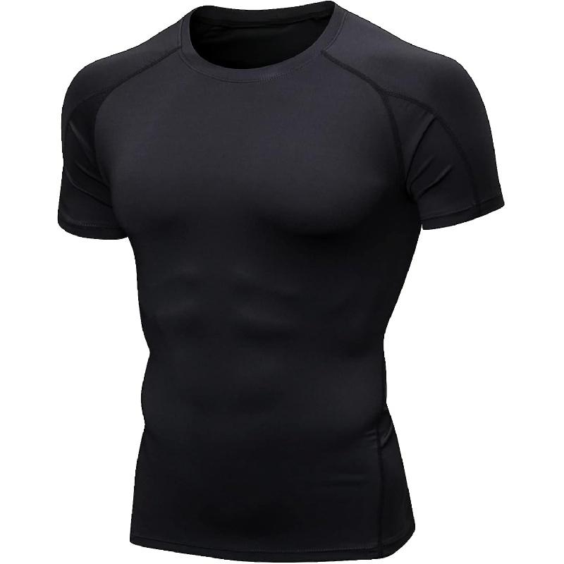 Men's Compression Shirts Short Sleeve Workout Gym T-Shirt Running Tops Cool Dry Sports Base Layer Athletic Undershirts