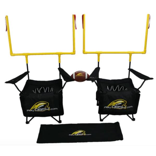 QB54 Black Set - 2 Chairs, 2 Sets of Goalposts, 1 football, 1 carrying bag, 1 kicking tee, 1 ball pump