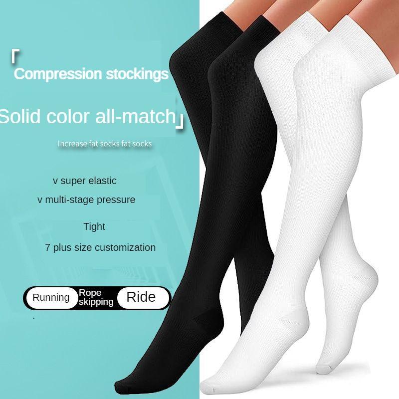 Thigh High Compression Socks, 3 Pairs Unisex Running Socks, Sports Socks for Running, Travel, Cycling, Hiking, Running Socks for Women & Men, Christmas Gift