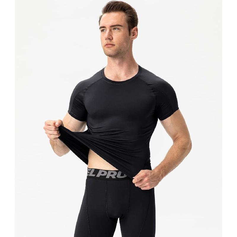 Men's Compression Shirts Short Sleeve Workout Gym T-Shirt Running Tops Cool Dry Sports Base Layer Athletic Undershirts