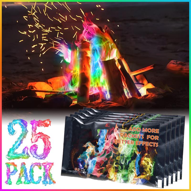 HGD Magical Flames Fire Color Changing Packets for Campfires, Fire Pit, Outdoor Fireplaces - Camping Essentials for Kids & Adults