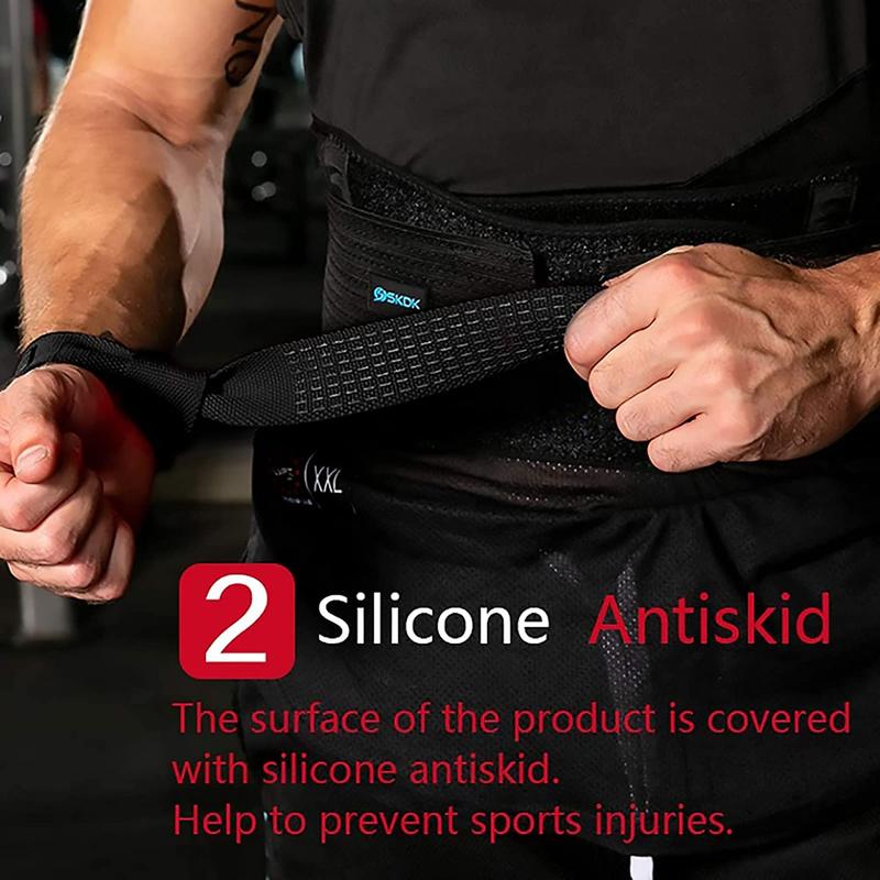 SKDK Cotton Hard Pull Wrist Lifting Straps Grips Band-Deadlift Straps with Neoprene Cushioned Wrist Padded and Anti-Skid Silicone - for Weightlifting, Bodybuilding, Xfit, Strength Training SKDK