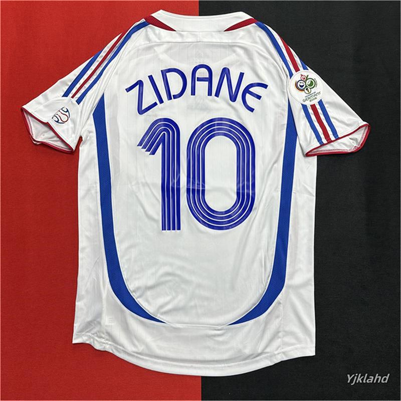 2006 World cup France Jersey White No. 10Zidane Short Sleeve Football Jersey Fan Version