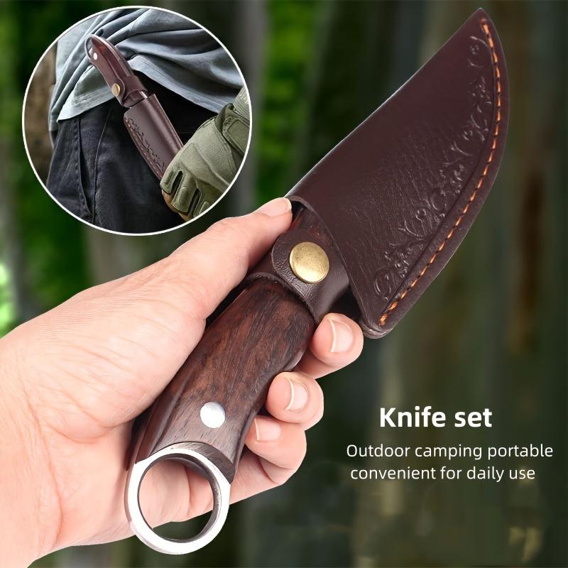 1pc Outdoor Handheld Meat Knife Multi functional Camping Knife High hardness Sharp Small Knife Meat Cutting Knife Fruit Knife Thickened Handmade Forged Small Knife