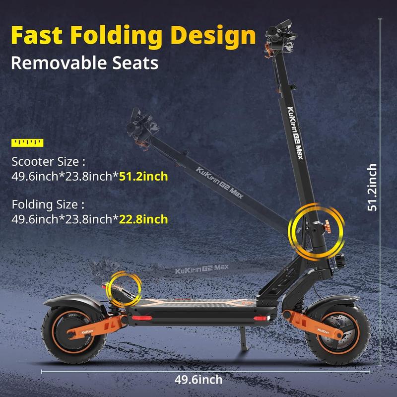 KUKIRIN G2 Max Electric Scooter - 49 Miles Range & 34 Mph Max Speed - 960WH Power - 1000W Motor