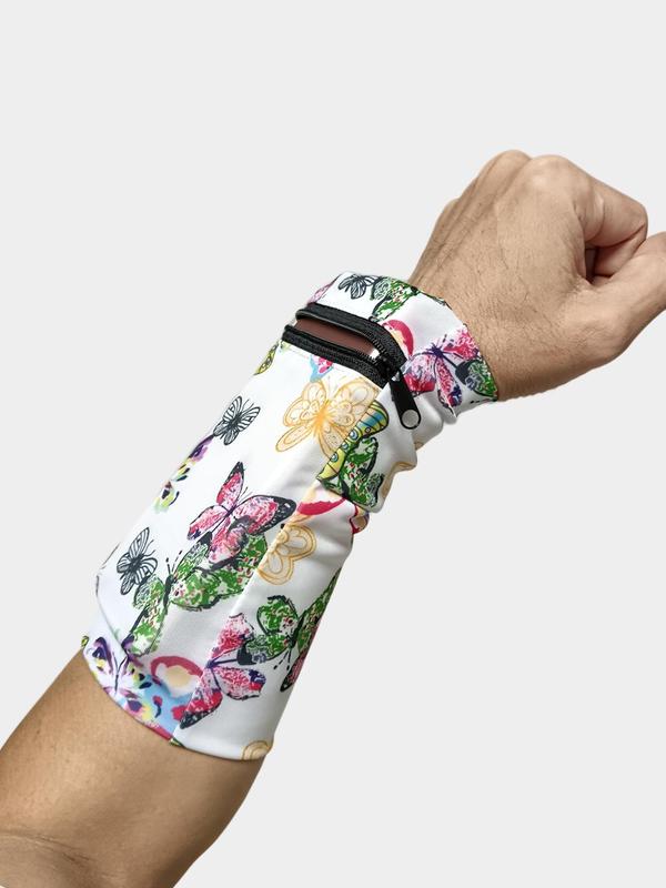 Butterfly Print Sports Wrist Bag, Elasticity Arm Phone Wallet Bag For Outdoor Running Cycling, Sports & Outdoor Bag