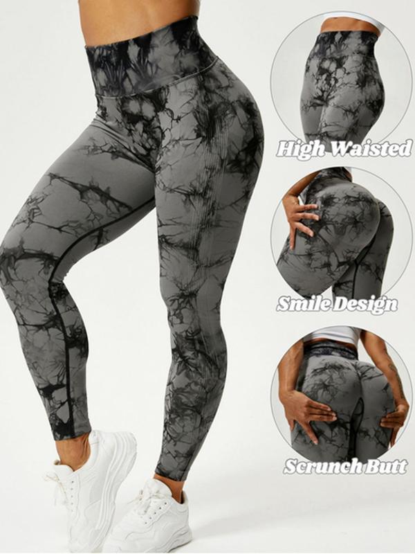 Women's Tie Dye High Waist Scrunch Sports Leggings, Compression Pants, Casual Comfy Breathable Seamless Skinny Pants for Yoga Gym Workout, Fall Outfits 2024, Fall Hip Lifting Gym Fitness Sport Leggings, Gym Clothing, 90s Clothes Utah Girl Fits