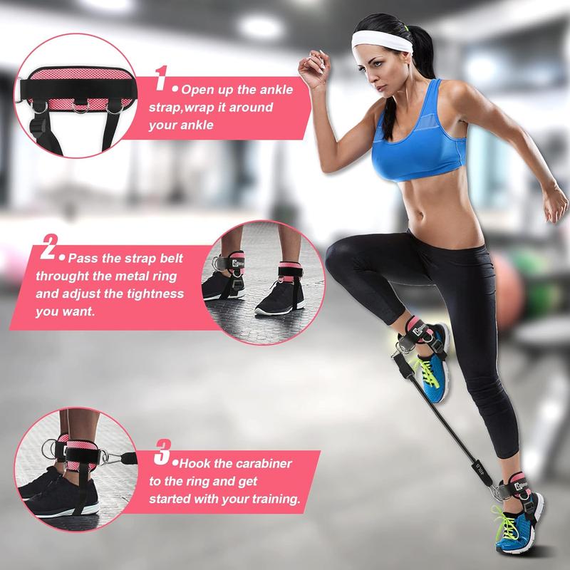 Booty Ankle Resistance Bands with Cuffs,Ankle Bands for Working Out, Glutes Workout Equipment,Adjustable Comfort fit Neoprene,Leg Resistance Bands for Women & Men Fitness Equipment