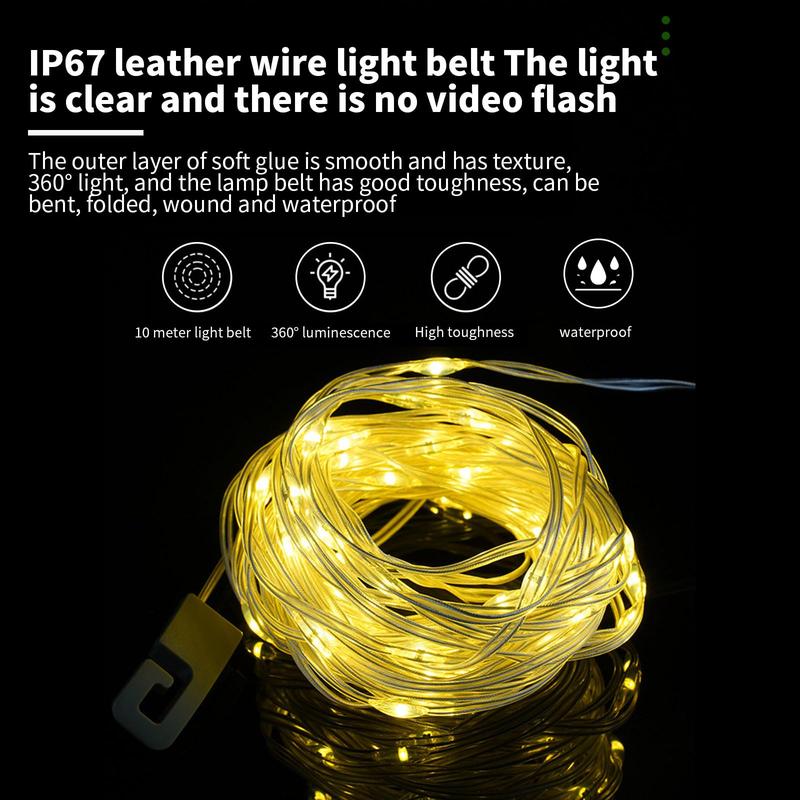 Christmas decorations Rechargeable Camping String Lights Outdoor Waterproof 2 in 1, Camping String Lights, Outdoor Portable String Lights, Retractable LED Tent Camping Rechargeable Fairy Tale Lights, Camping Decoration LED String Lights