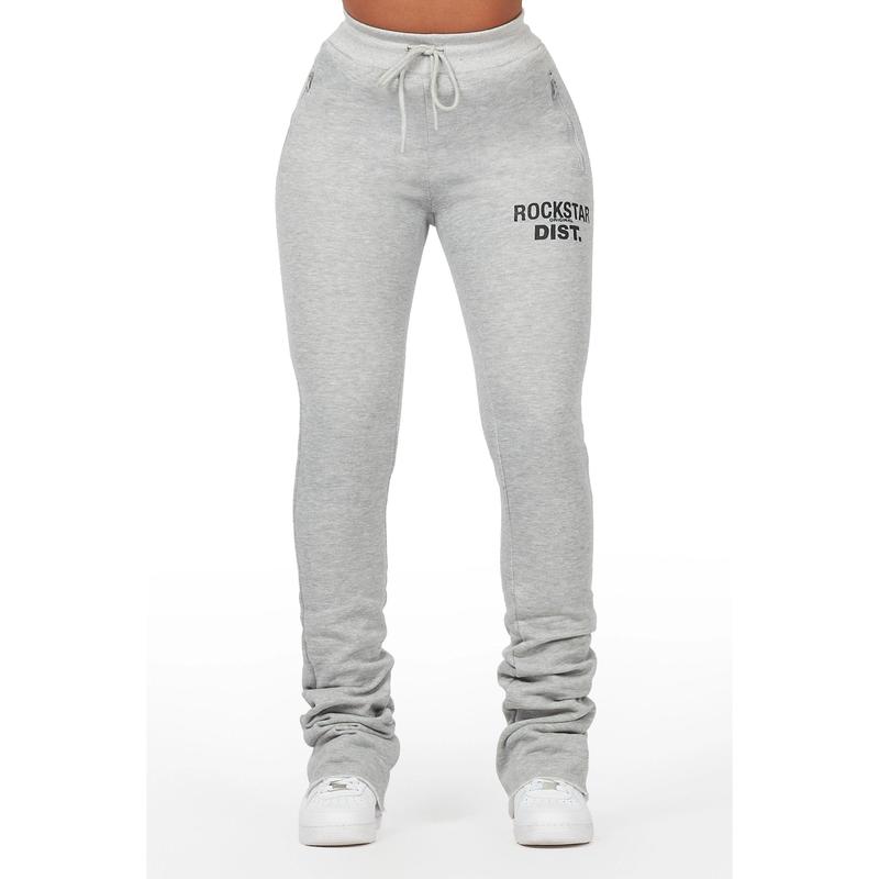 Juliana Heather Grey Super Stacked Track Pant