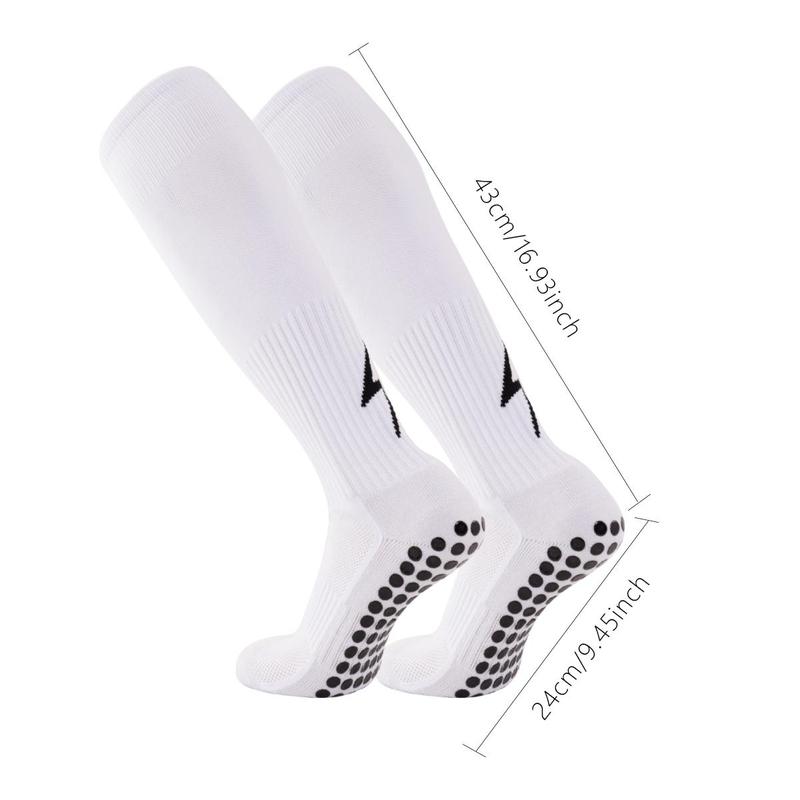 Professional Football Socks, 1 Pair Non-slip Breathable Comfortable Long Sports Socks for Men & Women, Athletic Socks for Running Jogging Training