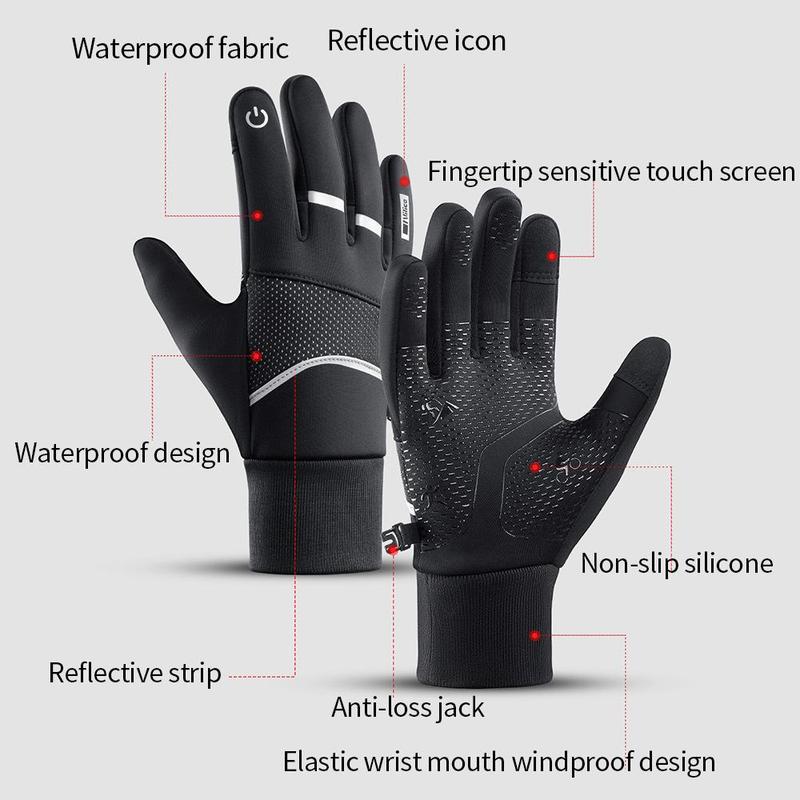 Windproof Winter Gloves, Touch Screen Gloves, Thermal Warm Gloves for Men and Women, Sports Gloves for Outdoor Cycling, Running, Hiking