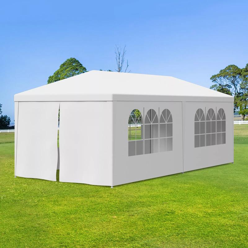 10 x 20' Outdoor Gazebo Party Tent with 6 Side Walls Wedding Canopy Cater Events