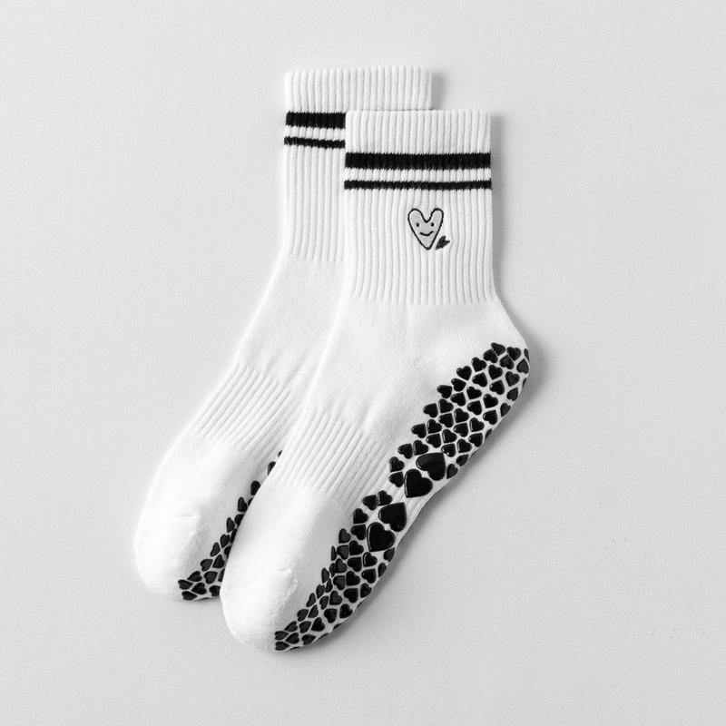 cute heart grip socks｜non-slip socks | original design | yoga, pilates, lagree, barre socks | Crew Socks pilates socks socks grippy socks cute socks crew socks