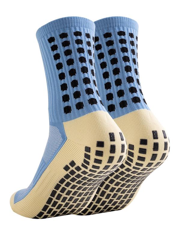 Men's Colorblock Athletic Socks, 2024 Summer Non-slip Gripper Pads for Football Basketball Sports with Grippers, Grip Pads for Football Sports Socks