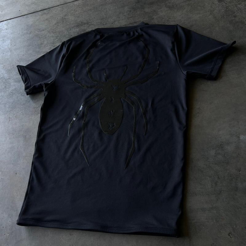 ARACHNID SHORT SLEEVE COMPRESSION SHIRT- MENS VINTAGE GYM STREETWEAR WORKOUT ATHLETIC BREATHABLE SWEAT