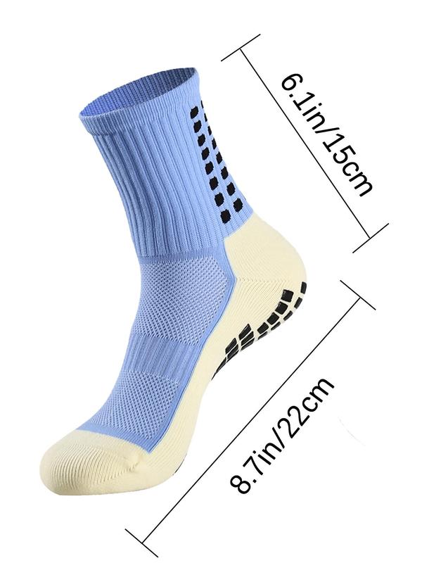 Men's Colorblock Athletic Socks, 2024 Summer Non-slip Gripper Pads for Football Basketball Sports with Grippers, Grip Pads for Football Sports Socks