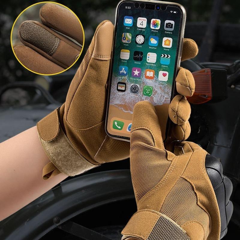 Men's Full Finger Touch Screen Sports Gloves, Breathable Comfortable Gloves, Sports Gloves for Cycling & Outdoor Activities