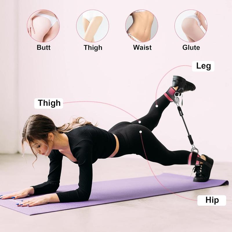 Booty Ankle Resistance Bands with Cuffs,Ankle Bands for Working Out, Glutes Workout Equipment,Adjustable Comfort fit Neoprene,Leg Resistance Bands for Women & Men Fitness Equipment